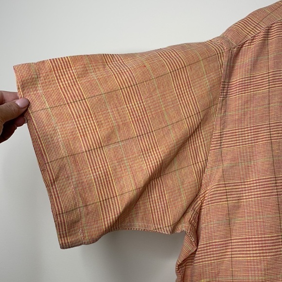 MacCluer | Linen Cotton Plaid Button Down Collared Short Sleeve Shirt XL - Picture 8 of 14